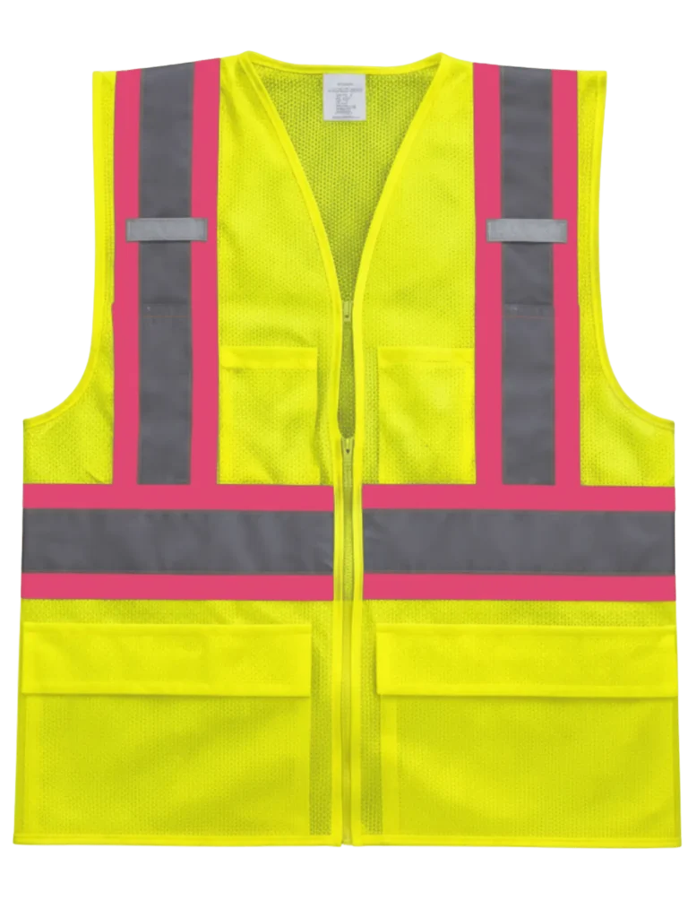 Bright Pink Site Admin safety vest front