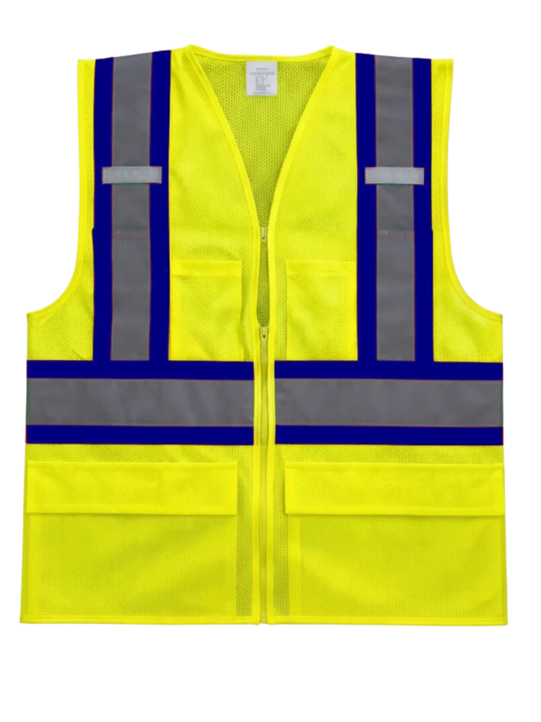 Navy Blue Work Force Staffing safety vest front